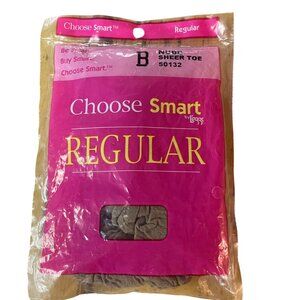 Leggs Vintage Choose Smart Pantyhose Nude Sheer Toe Sz B